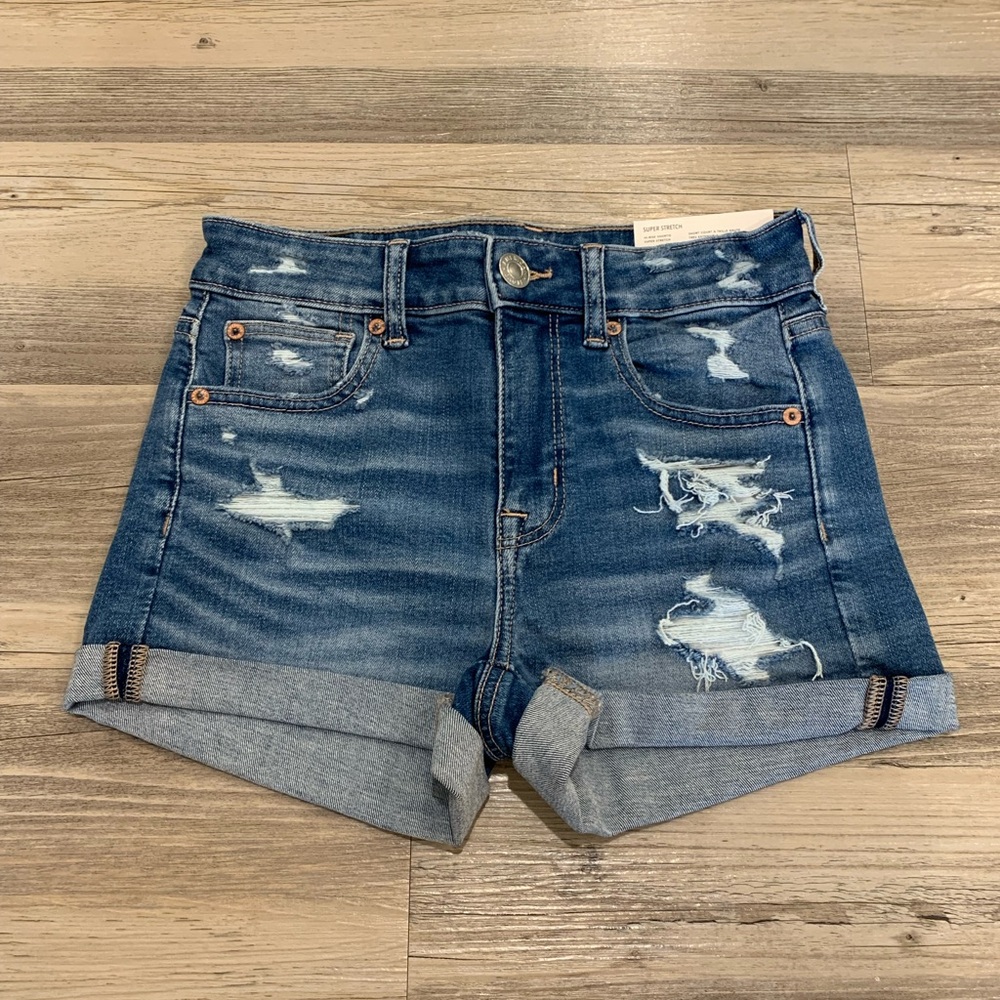 American Eagle Hi-Rise Shortie Denim Shorts